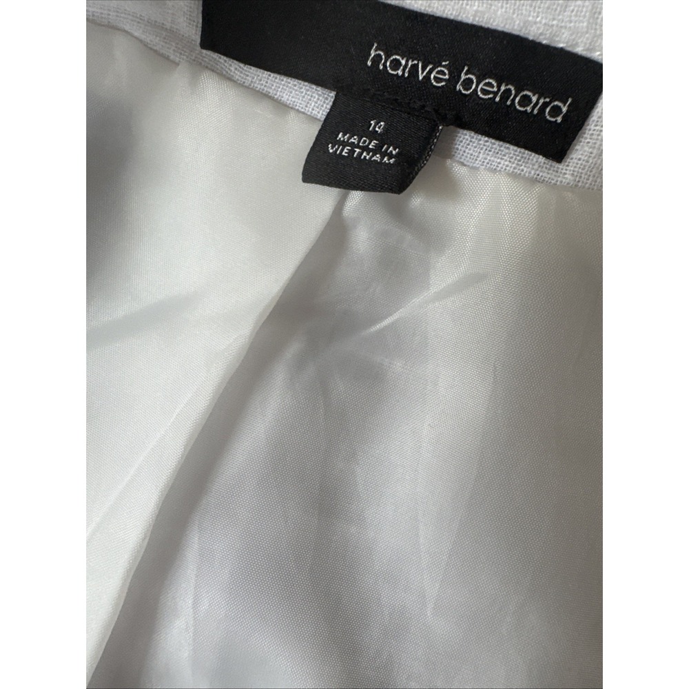 Harve Benard NWT White Linen Jacket Blazer Size 14 Lined  Pockets Linen Blend‎ - Picture 6 of 7